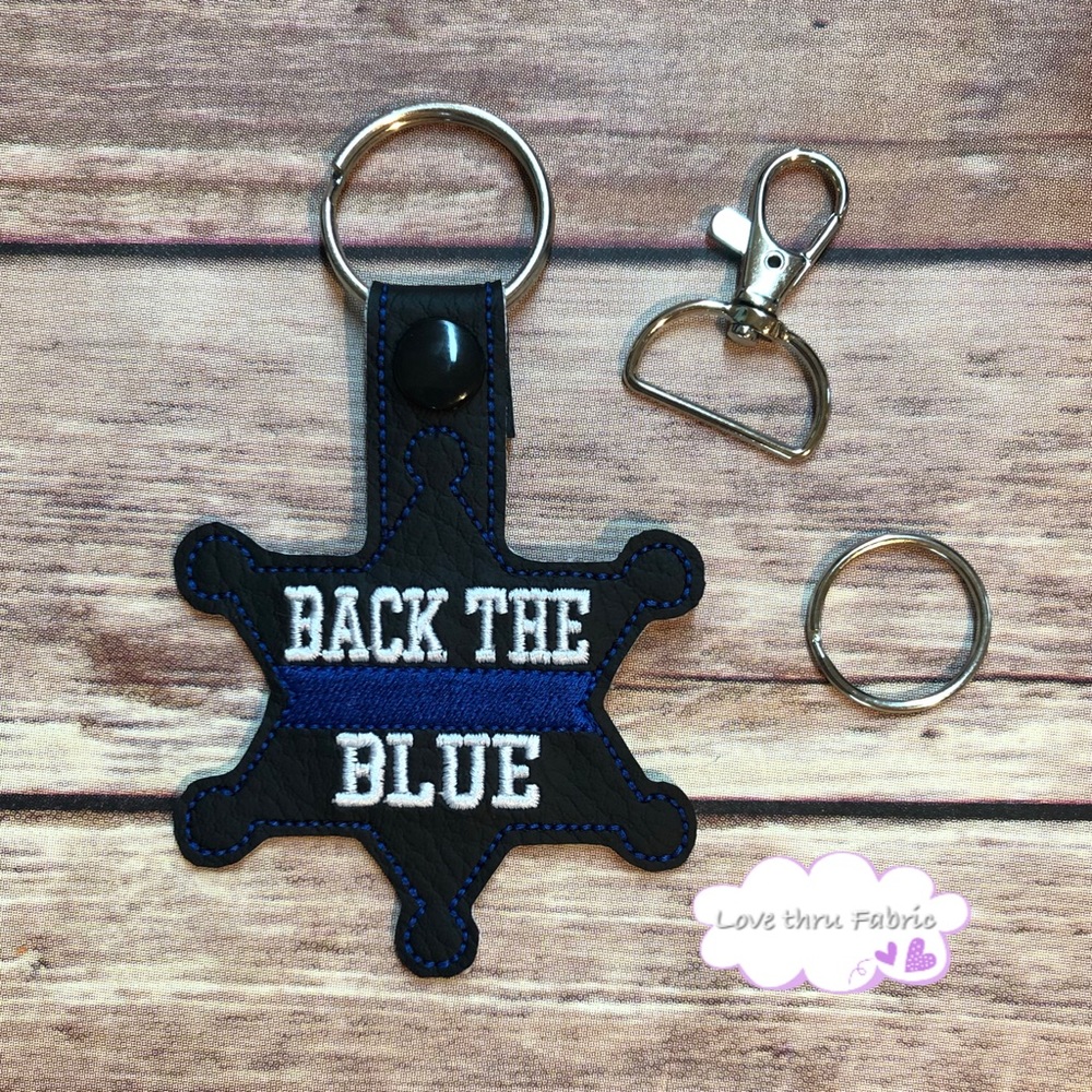 Six Point Star Key Fob - Back the Blue